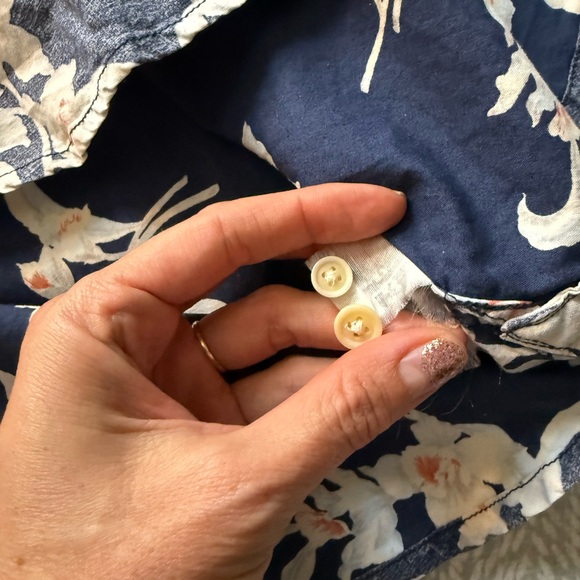 Lucky Brand Men’s Floral Popover Short Sleeve Shirt Classic Fit Size M - Picture 5 of 6